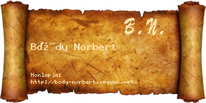 Bódy Norbert névjegykártya
