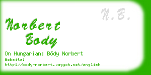 norbert body business card