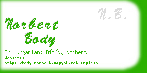 norbert body business card